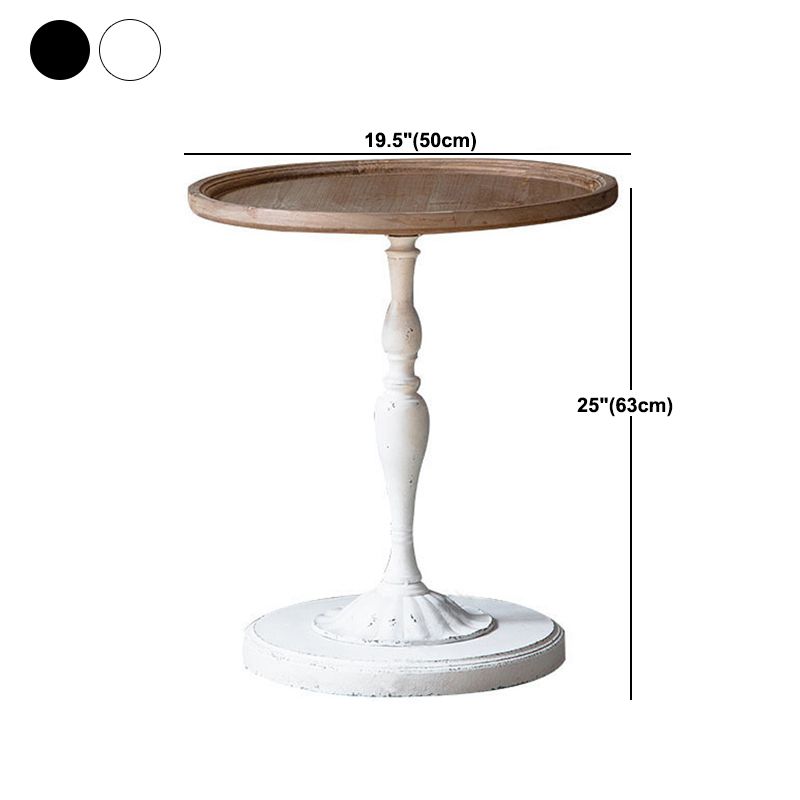 French Country Style Cocktail Table Solid Wood with White/black Metal Base Coffee Table Clearhalo 'Coffee & Accent Tables' 'End & Side Tables' 'end_side_table' 'end_side_tables' 'furn' 'furn_end_side_tables' 'Furniture' 'furniture_end_side_table' 'Living Room Furniture' 1200x1200_f81e60df-c97a-4995-b84b-2fdcb4967e6e