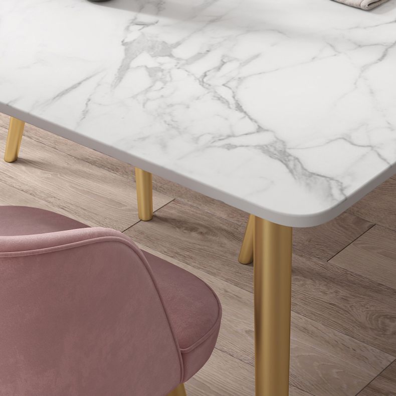 Minimalist Style Rectangular Sintered Stone Dining Set White Standard Dining Set for Kitchen Clearhalo 'Dining Room Sets' 'Dining Tables & Seating' 'dining_room_set' 'furn' 'furn_dining_room_set' 'Furniture' 'furniture_dining_room_set' 'Kitchen & Dining Furniture' 'kitchen&dining_furn' 'kitchen' 1200x1200_f81f0dc7-90da-49e5-ab9a-662699cda06a