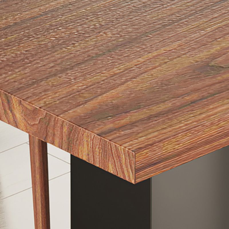Brown Dining Table Solid Wood Rectangle Contemporary Style Dinner Table