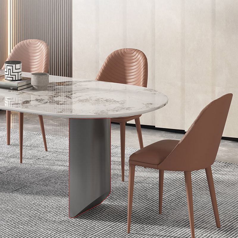 Metal Traditional Luxury Oval Table Sintered Stone Top Table for Dining Room Clearhalo ' dining_table' 'Dining Tables & Seating' 'Dining Tables' 'furn' 'furn_dining_table' 'Furniture' 'furniture_dining_table' 'Kitchen & Dining Furniture' 'kitchen&dining_furn' 'kitchen' 'kitchen_dining_table' 1200x1200_f8217c35-0d60-4af8-96fb-4bb5e583ffd8