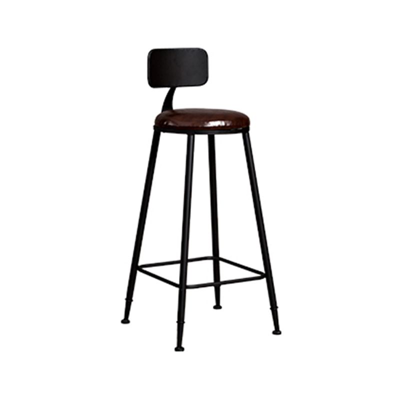 Contemporary Bar Stools Armless Dining Stools with Metal Base