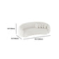 Contemporary Sloped Arm Sofa 25.6" H Curved Back Wool Sofa in White