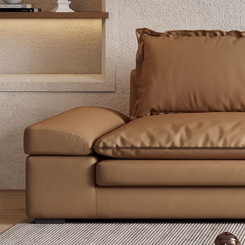 Cuscini marroni scuri contemporanei sedute a braccio quadrato standard