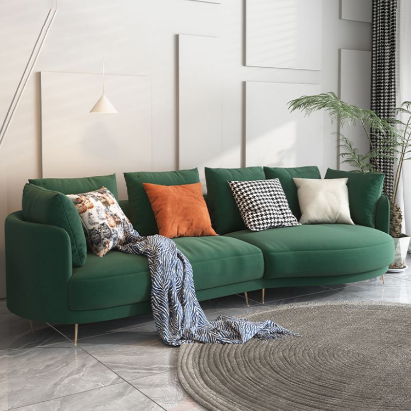 Scandinavian Faux Leather Modular Sofa with Pillowed Back Cushions Clearhalo 'furn' 'furn_sectionals' 'Furniture' 'furniture_sectionals' 'Living Room Furniture' 'Sectionals' 1200x1200_f827bbb4-b7b0-4017-b8c5-e18a935669cf