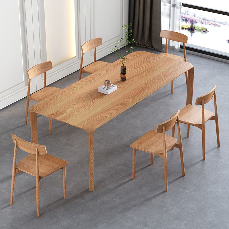 Solid Wood 4 Legs Dining Site Table Modern Rectangle Fixed Dinette Table Clearhalo 'Dining Tables & Seating' 'Dining Tables' 'dining_table' 'furn' 'furn_dining_table' 'Furniture' 'furniture_dining_table' 'Kitchen & Dining Furniture' 'kitchen' 'kitchen_dining_table' 1200x1200_f828b9c6-348e-417d-899c-2a191cfbf964