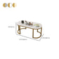 Table de cocktail ovale en pierre Glam Table de cocktail basse simple standard