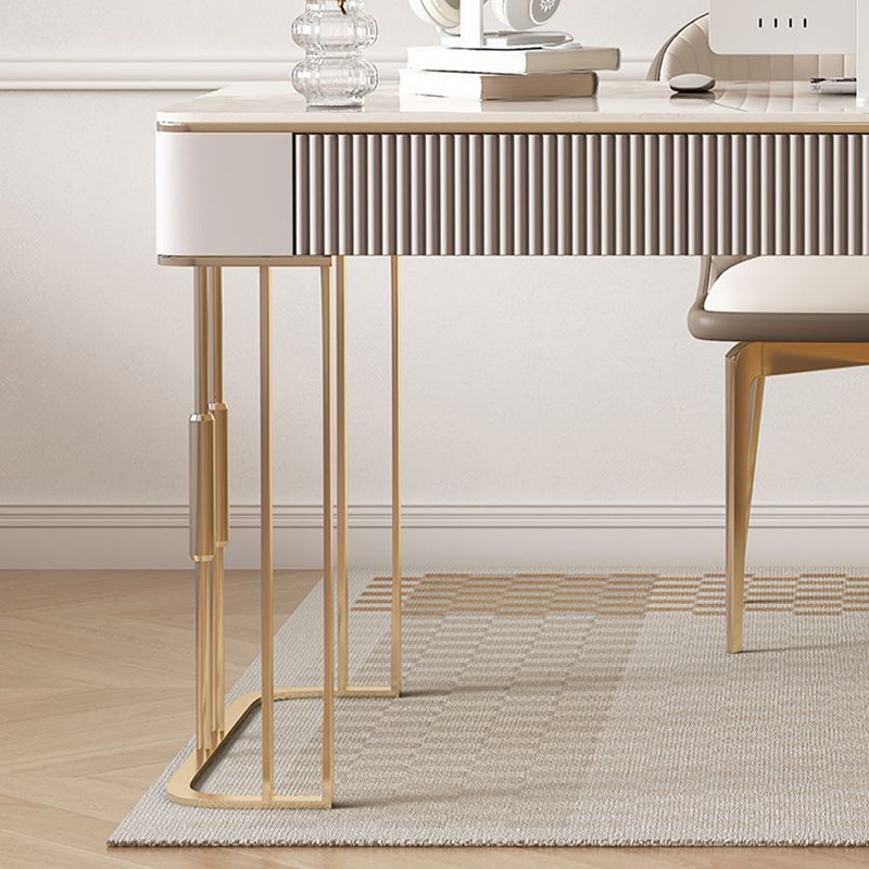 Tavolo da lavoro a forma di rettangolare banchi di scrittura in pietra in bianco