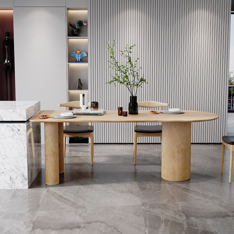 Mesa de comedor de madera maciza, mesa de comedor contemporánea para cocina casera