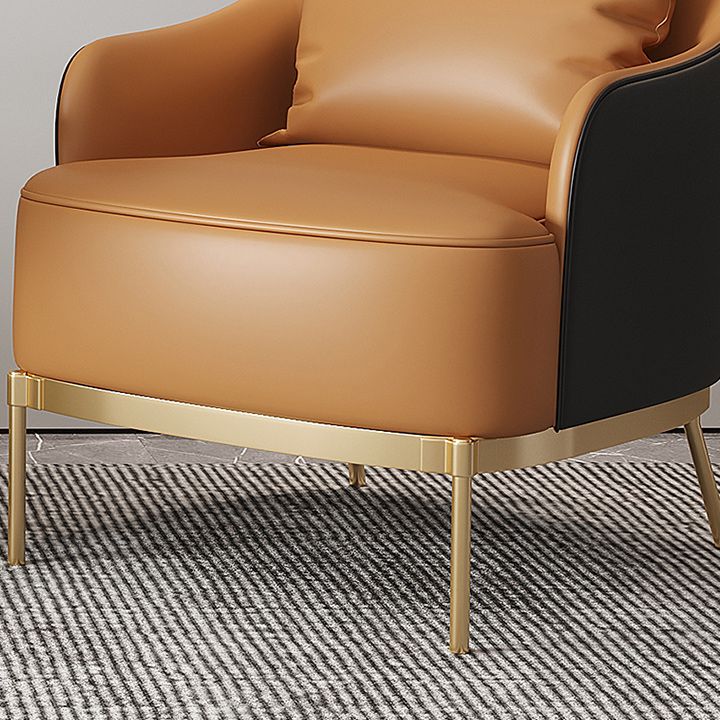 Transitional Sewn Pillow Back 4 Legs Chair Upholstered Recessed Arms Chair Clearhalo 'Accent Chairs' 'accent_chairs' 'Chairs & Seating' 'furn' 'furn_accent_chairs' 'Furniture' 'Living Room Furniture' 1200x1200_f82c7735-38e9-47df-a086-3b750ef94a8c