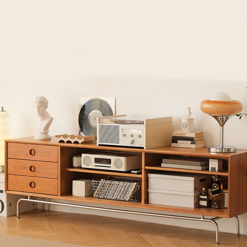 Scandinavian TV Media Console Solid Wood Media Console with Drawers Clearhalo 'furn' 'furn_tv_stands_entertainment_centers' 'Furniture' 'Living Room Furniture' 'TV Stands & Entertainment Centers' 'TV Stands & Media Storage Furniture' 'tv_stands_entertainment_centers' 1200x1200_f82cb953-90d7-45ec-b2d4-d19b1e0e05e0