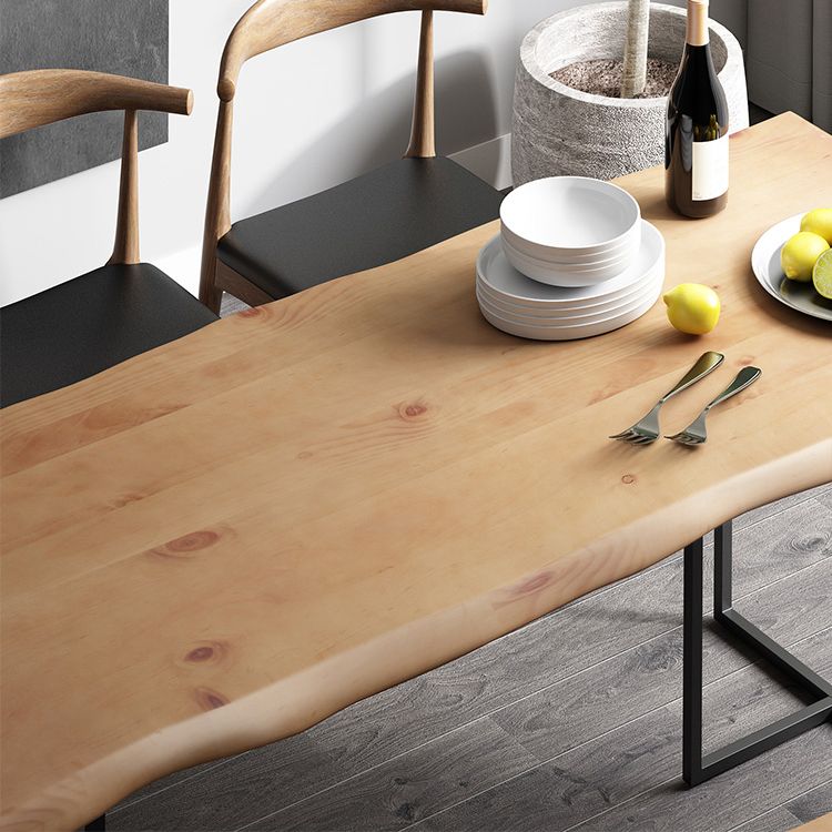 Industrial Wood Dining Set 1/2/5 Pieces Black Base Dining Furniture Clearhalo 'Dining Room Sets' 'Dining Tables & Seating' 'dining_room_set' 'furn' 'furn_dining_room_set' 'Furniture' 'Kitchen & Dining Furniture' 1200x1200_f82d7351-bbf4-42ff-acda-23886f2478d2