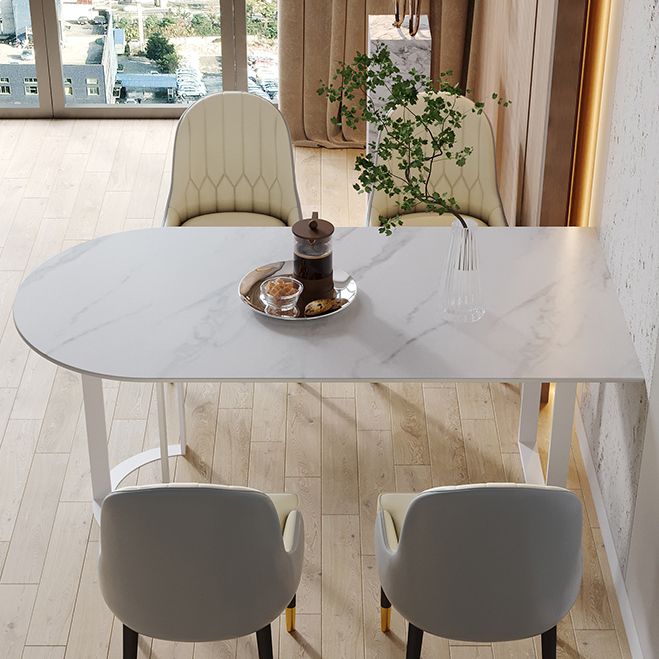 Contemporary Dining Table Sintered Stone Table with Sled Base for Dining Clearhalo ' dining_table' 'Dining Tables & Seating' 'Dining Tables' 'furn' 'furn_dining_table' 'Furniture' 'furniture_dining_table' 'Kitchen & Dining Furniture' 'kitchen&dining_furn' 'kitchen' 'kitchen_dining_table' 1200x1200_f82e20ed-0133-4bbf-a9cf-cb4457da5a3a
