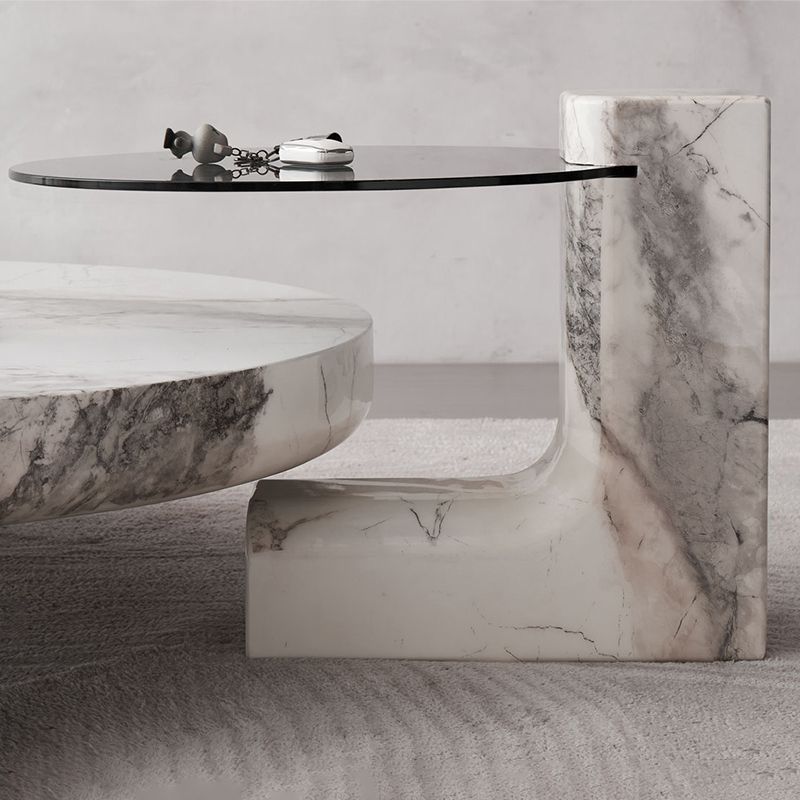 Marble Coffee Cocktail Table Contemporary 3 Legs Coffee or End Table Clearhalo 'Coffee & Accent Tables' 'Coffee Tables' 'coffee_tables' 'furn' 'furn_coffee_tables' 'Furniture' 'Living Room Furniture' 1200x1200_f82fb93e-0583-4fec-b928-f089df4bc9b1