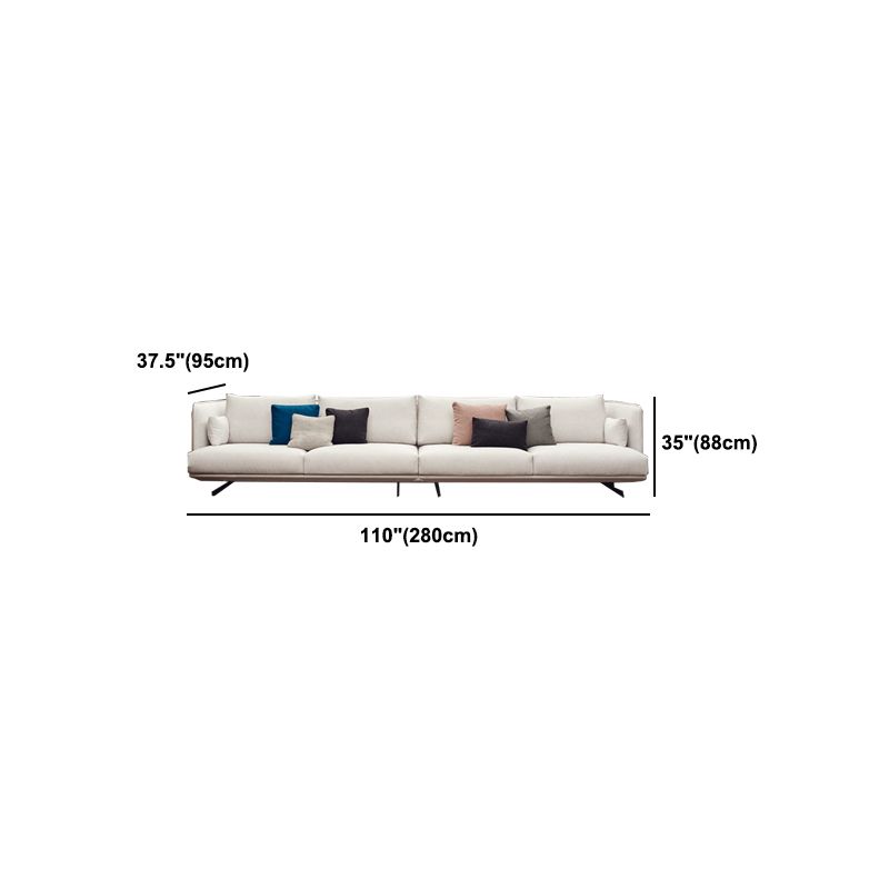 Beige Scandinavische bank/sectionele met vierkante arm voor appartement