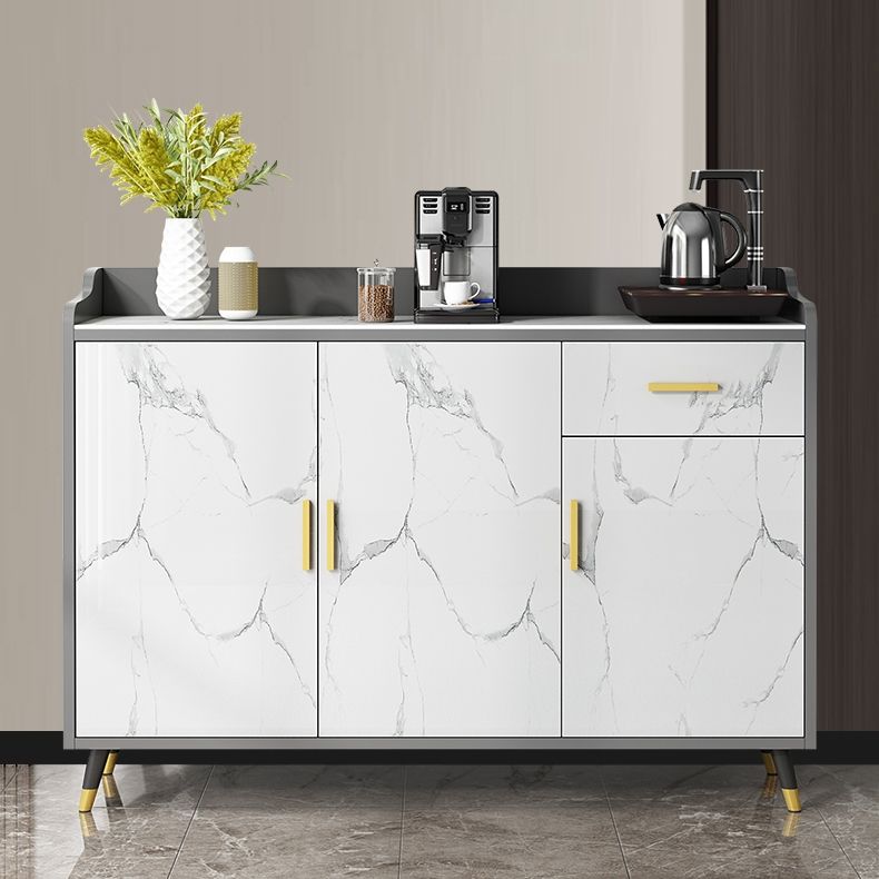 1-Drawer Engineered Wood Sideboard Glam Stone Countertop Credenza for Living Room Clearhalo 'buffet_sideboard' 'Buffets & Sideboards' 'furn' 'furn_buffet_sideboard' 'Furniture' 'furniture_buffet_sideboard' 'Kitchen & Dining Furniture' 1200x1200_f832bcea-776c-4a90-b629-2556d2dd6643