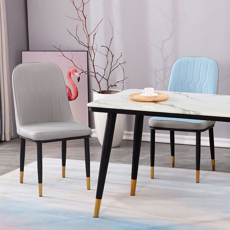 Nordic Style Kitchen Metal Dining Chair Dining Parsons Armless Side Chairs Clearhalo ' kitchen&dining_furn' 'Dining Chairs' 'Dining Tables & Seating' 'dining_chair' 'furn' 'furn_dining_chair' 'Furniture' 'furniture_dining_chair' 'Kitchen & Dining Furniture' 'kitchen' 1200x1200_f8358347-7232-42ff-afb4-a8d620de2a81