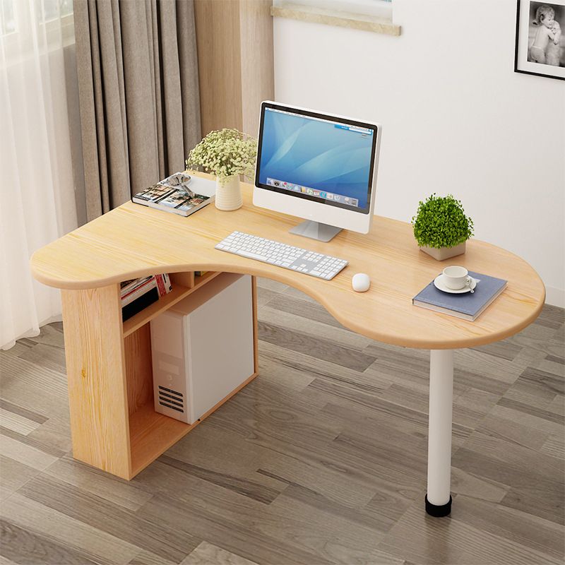 Modern houten kantoor bureau gratis formulier taakbureau met planken voor thuis