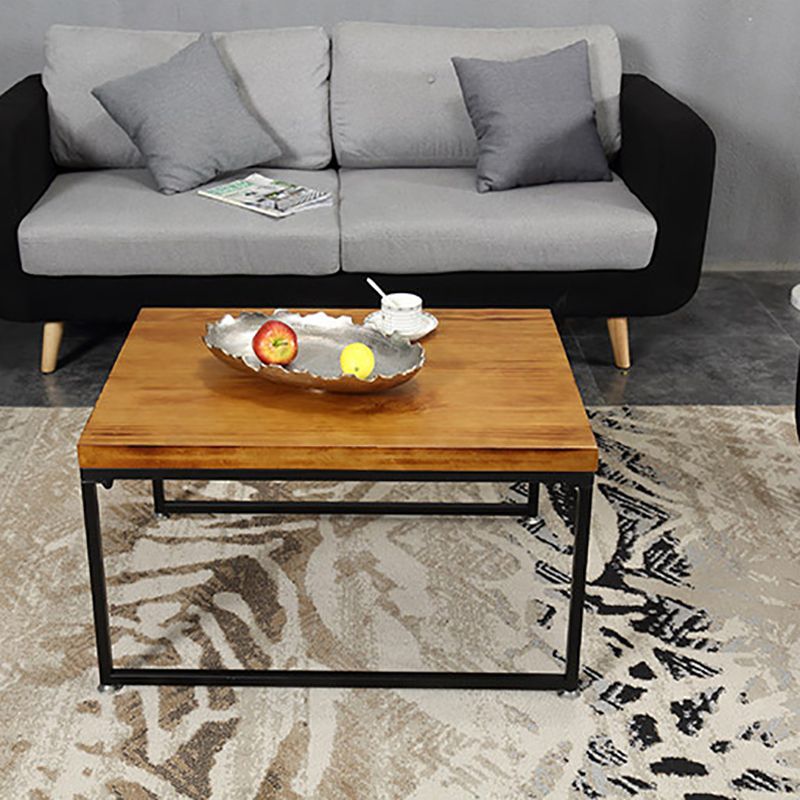 Modern Simple Wood Rectangular Coffee Table Sled 2 Nesting Cocktail ...