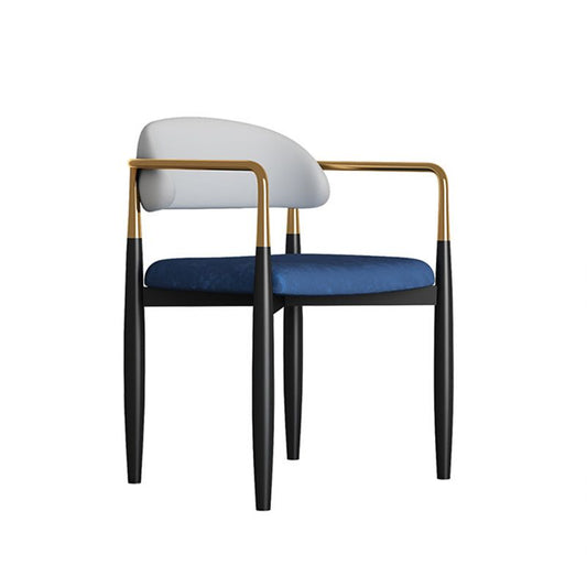 Modern Kitchen Dining Side Chair Metal Open Back Dining Arm Chair