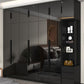 Modern Glass Doors Wardrobe Cabinet Black Bedroom Storage Cabinet