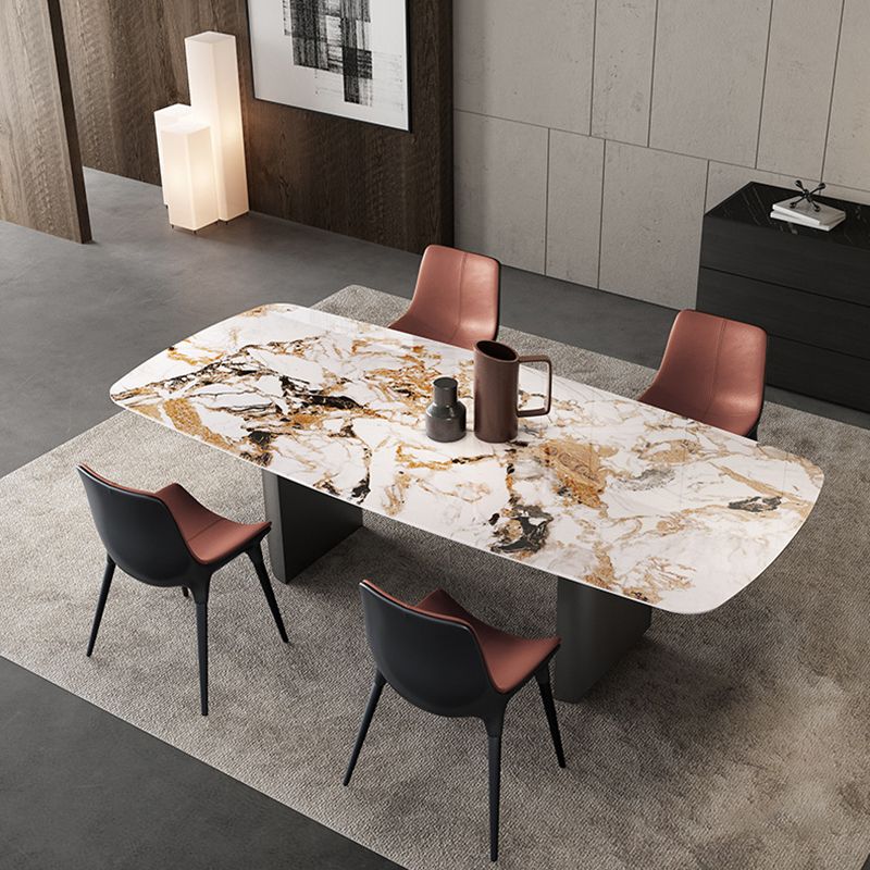 Contemporary Sintered Stone Table Rectangle Table Set 1/3/4/5 Pieces Dining Set Clearhalo 'Dining Room Sets' 'Dining Tables & Seating' 'dining_room_set' 'furn' 'furn_dining_room_set' 'Furniture' 'Kitchen & Dining Furniture' 1200x1200_f83bccfd-77db-4e30-891c-b92b9d8a24a4