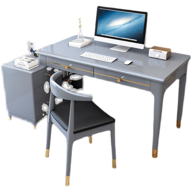 Rubberwood Storage and Drawers Writing Desk Rectangular Office Desk without Chair Clearhalo 'furn' 'furn_office_desk' 'Furniture' 'Office Desks' 'Office Furniture' 'office_desk' 1200x1200_f83bdaec-04bc-4c84-a852-91e0a25c915c