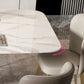 Metal Traditional Luxury Rectangle Table White Sintered Stone Table with Pedestal Clearhalo ' dining_table' 'Dining Tables & Seating' 'Dining Tables' 'furn' 'furn_dining_table' 'Furniture' 'furniture_dining_table' 'Kitchen & Dining Furniture' 'kitchen&dining_furn' 'kitchen' 'kitchen_dining_table' 1200x1200_f83c57f2-a797-4630-a84a-0c4d3501cea8