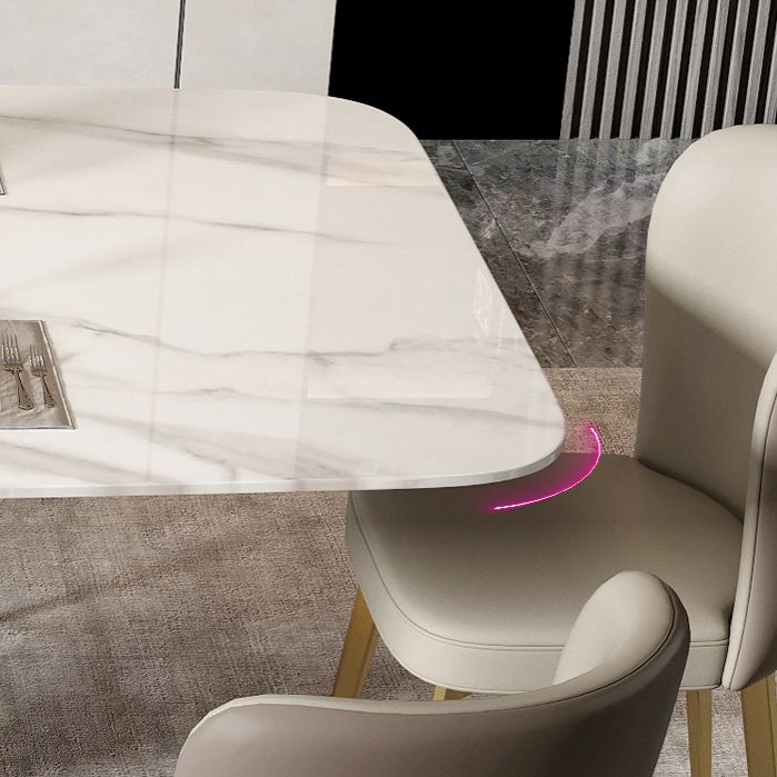 Metal Traditional Luxury Rectangle Table White Sintered Stone Table with Pedestal Clearhalo ' dining_table' 'Dining Tables & Seating' 'Dining Tables' 'furn' 'furn_dining_table' 'Furniture' 'furniture_dining_table' 'Kitchen & Dining Furniture' 'kitchen&dining_furn' 'kitchen' 'kitchen_dining_table' 1200x1200_f83c57f2-a797-4630-a84a-0c4d3501cea8