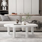 Table basse scandinave en bois massif blanc