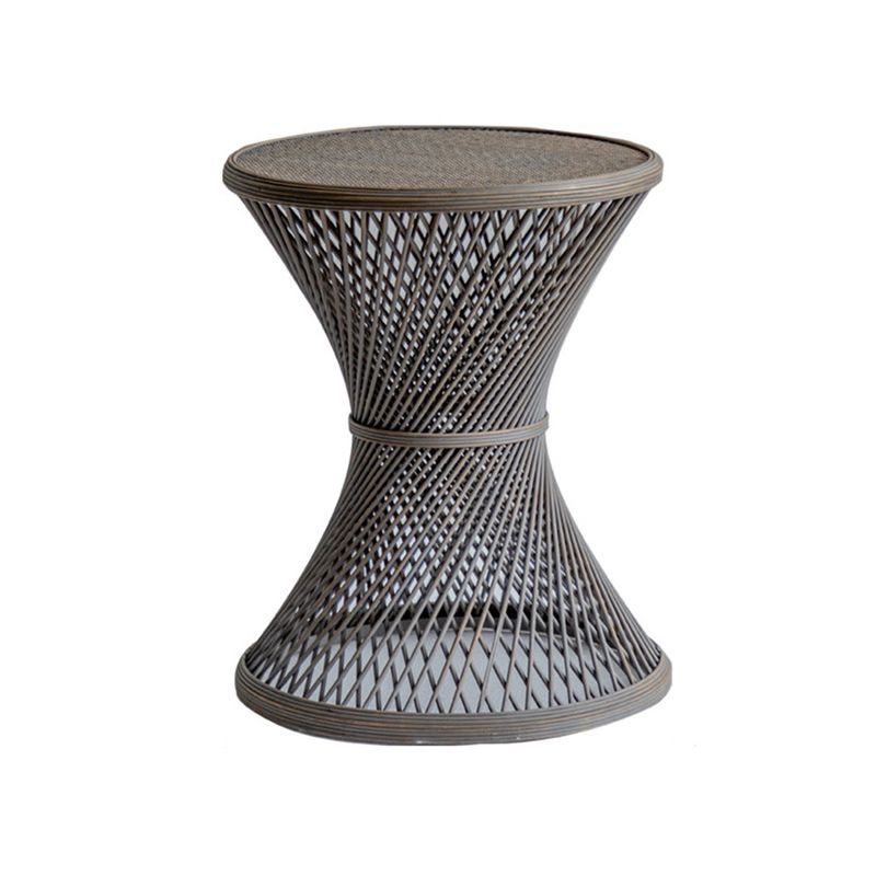 Table de la table latérale en bois de style country français Table accent latéral de canapé rond