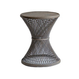 Table de la table latérale en bois de style country français Table accent latéral de canapé rond