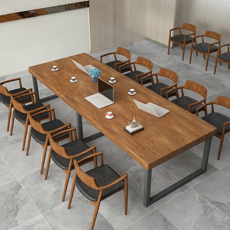 Pine Wood Meeting Table Industrial Rectangle Office Working Table Clearhalo 'furn' 'furn_office_desk' 'Furniture' 'Office Desks' 'Office Furniture' 'office_desk' 1200x1200_f842d9fb-8eb6-4908-a82b-f3254e126602