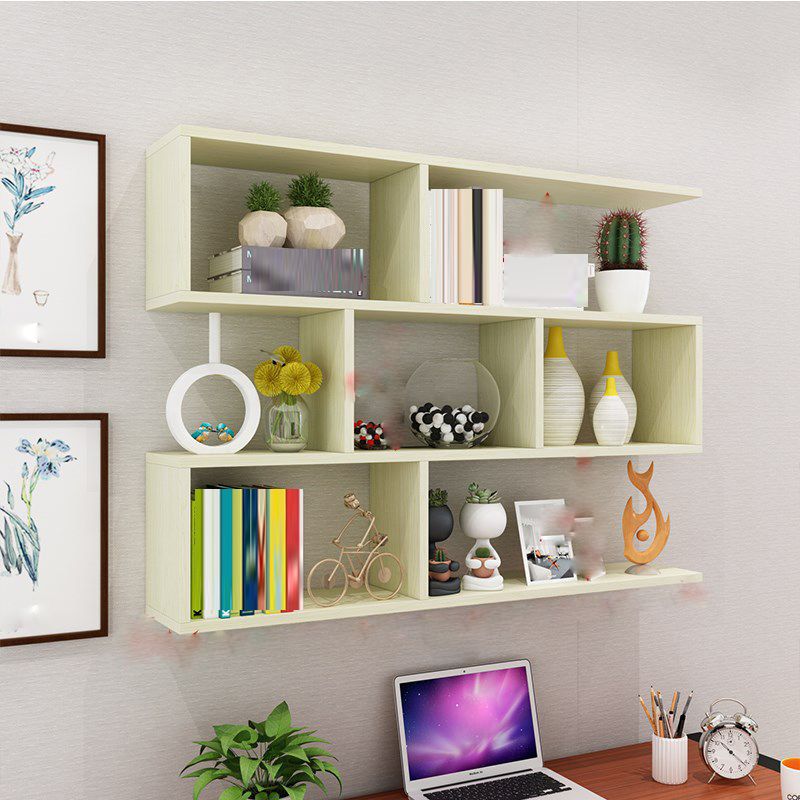 Modern Open Wall Mounted Shelf Bookcase Engineered Wood Bookshelf for Study Room Clearhalo 'Bookcases' 'furn' 'furn_bookcases' 'Furniture' 'Office Furniture' 1200x1200_f8434223-ae04-4e9b-9445-7d17331aecea