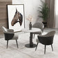 Modern Style Dining Table Sintered Stone Round Table with Metal Base