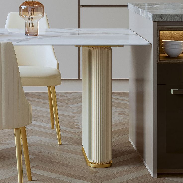 Metal Contemporary Free Form Dining Table Sintered Stone Table with Double Pedestal Clearhalo ' dining_table' 'Dining Tables & Seating' 'Dining Tables' 'furn' 'furn_dining_table' 'Furniture' 'furniture_dining_table' 'Kitchen & Dining Furniture' 'kitchen&dining_furn' 'kitchen' 'kitchen_dining_table' 1200x1200_f844468d-62f0-4098-ab7d-1aaa343477ac