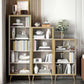Glam Engineered Wood Bookcase Standard Closed Back Bookshelf with Cabinets