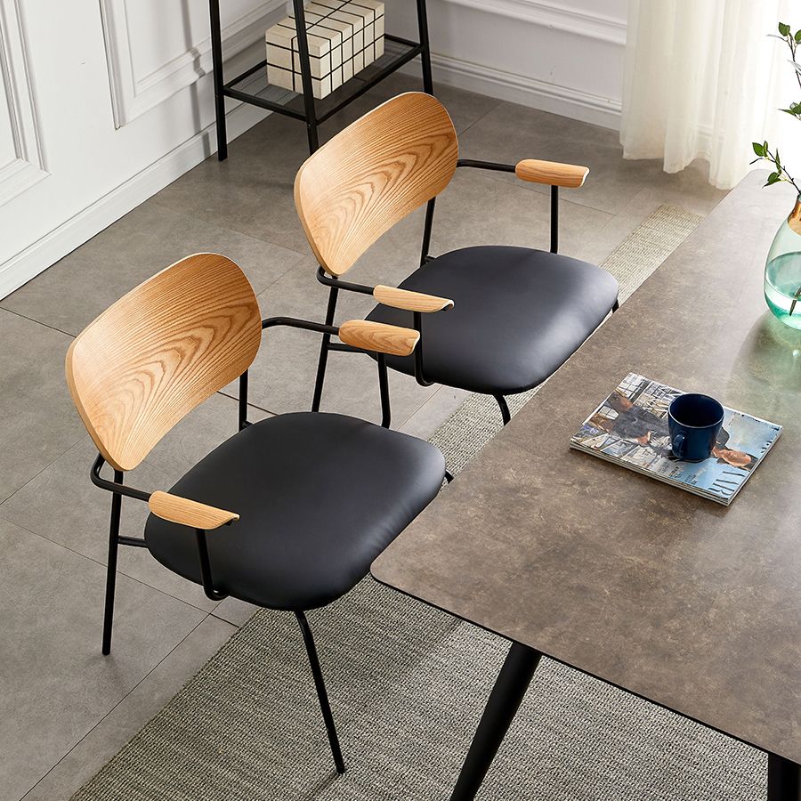 Modern Indoor-Outdoor Chair Metal Open Back Dining Side Chair with Arm Clearhalo ' kitchen&dining_furn' 'Dining Chairs' 'Dining Tables & Seating' 'dining_chair' 'furn' 'furn_dining_chair' 'Furniture' 'furniture_dining_chair' 'Kitchen & Dining Furniture' 'kitchen' 1200x1200_f8473114-75fa-484a-a651-ebc6dd0df5e7