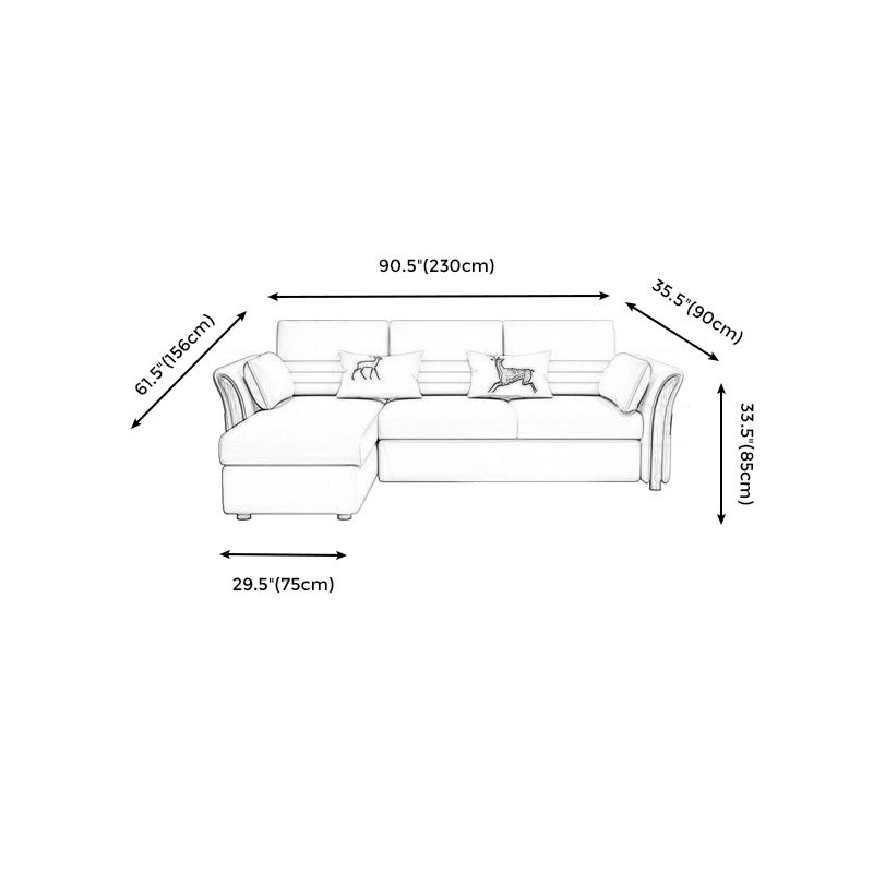 Cotton Blend and Faux Leather Convertible Sectionals Sofas with Storage in Yellow Clearhalo 'furn' 'furn_sectionals' 'Furniture' 'furniture_sectionals' 'kitchen' 'kitchen_sectionals' 'Living Room Furniture' 'Sectionals' 1200x1200_f8475804-3995-4197-8ef8-7f077ff72841