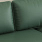Scandinavian 25.59" Wide Faux Leather 3 Seater Square Arm Sofa