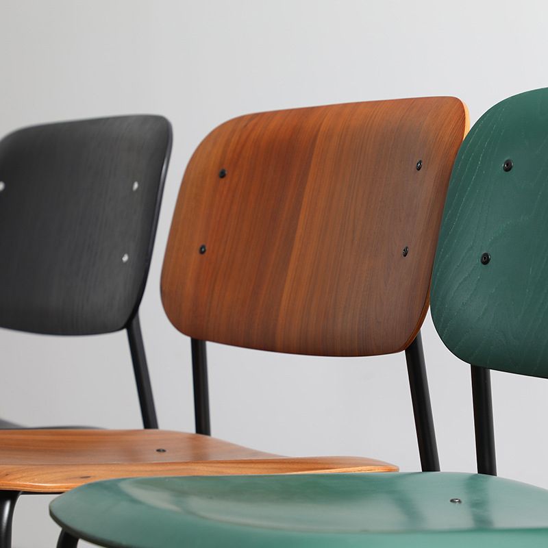 Nordic Wooden Dining Chair with Metal Base 31"H Open Back Dining Side Chair for Restaurant Clearhalo ' kitchen&dining_furn' 'Dining Chairs' 'Dining Tables & Seating' 'dining_chair' 'furn' 'furn_dining_chair' 'Furniture' 'furniture_dining_chair' 'Kitchen & Dining Furniture' 'kitchen' 1200x1200_f84a0f81-625f-41ec-b38d-ca8ba4217b79