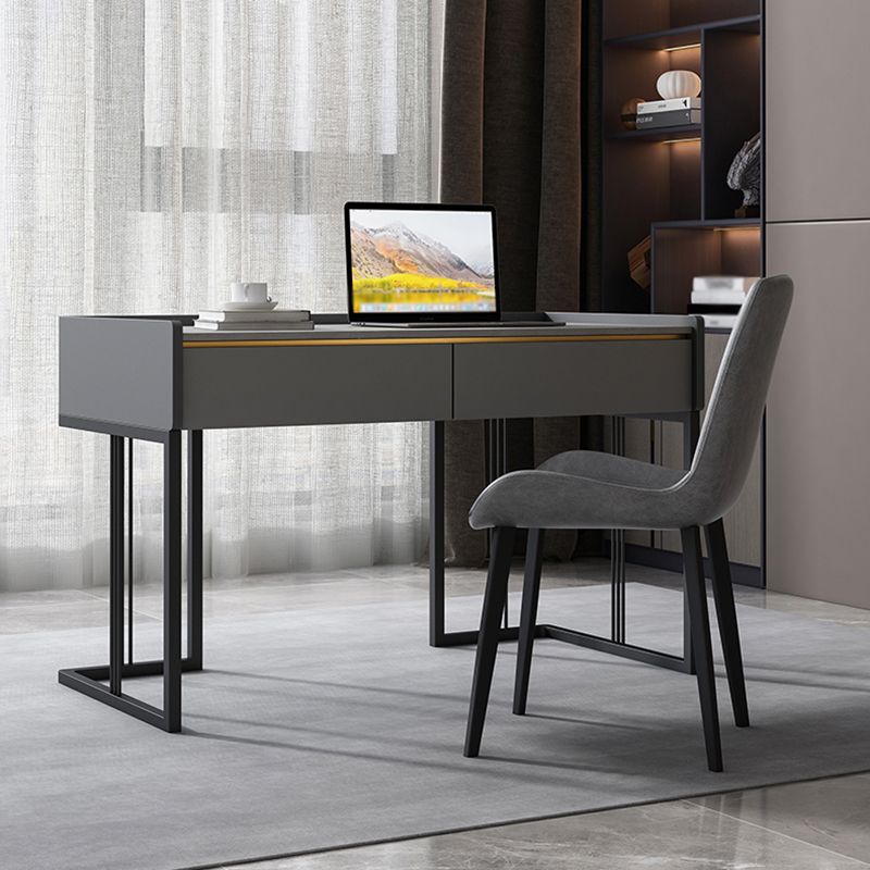 Modern 2-drawer Office Desk Sintered Stone Rectangular Desk for Home Clearhalo 'furn' 'furn_office_desk' 'Furniture' 'Office Desks' 'Office Furniture' 'office_desk' 1200x1200_f84b5be8-658d-4781-8232-c06261540176