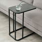Mid-century Modern Rectangle Top End Table 22.8" Tall Metal C Side Table