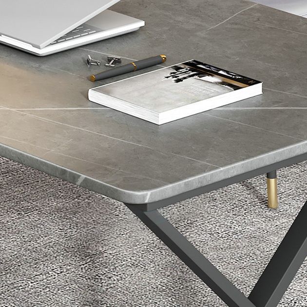 Rectangle Casual Dining Table Grey Tone Fixed Table with Sintered Stone Clearhalo ' dining_table' 'Dining Tables & Seating' 'Dining Tables' 'furn' 'furn_dining_table' 'Furniture' 'furniture_dining_table' 'Kitchen & Dining Furniture' 'kitchen&dining_furn' 'kitchen' 'kitchen_dining_table' 1200x1200_f84e48e9-9cc9-4158-968b-80e76d4f7080