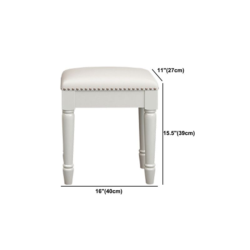 Solid Wood Flip-top Vanity Set Traditional Vanity Desk in White