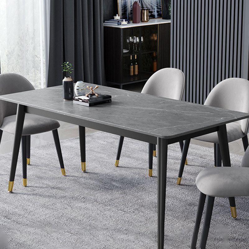 Stone Modern Rectangle Dining Table Matte Finish 4 Legs Table for Home Clearhalo ' dining_table' 'Dining Tables & Seating' 'Dining Tables' 'furn' 'furn_dining_table' 'Furniture' 'furniture_dining_table' 'Kitchen & Dining Furniture' 'kitchen&dining_furn' 'kitchen' 'kitchen_dining_table' 1200x1200_f84ed833-8b55-4828-9606-d02342d704cf
