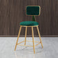 Nordic Backrest Armless Counter Stool Iron Dessert Shop Bar Stool with Cushion and Pedal