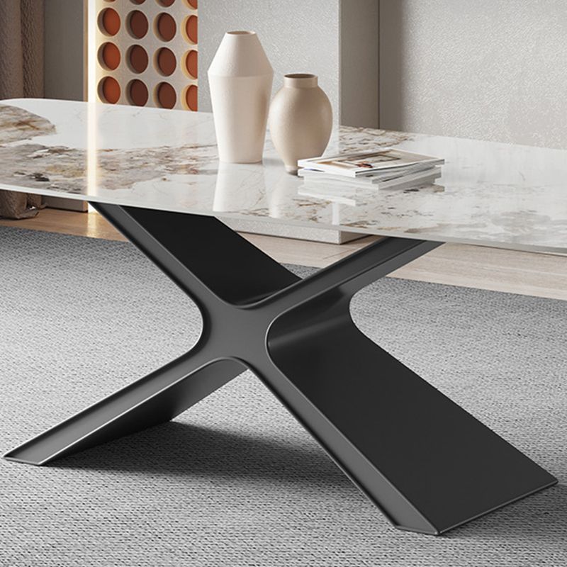 Metal Traditional Luxury Rectangle Table Sintered Stone Top Indoor Table with Pedestal Clearhalo ' dining_table' 'Dining Tables & Seating' 'Dining Tables' 'furn' 'furn_dining_table' 'Furniture' 'furniture_dining_table' 'Kitchen & Dining Furniture' 'kitchen&dining_furn' 'kitchen' 'kitchen_dining_table' 1200x1200_f8501685-2593-4747-a474-a75e23a5061e