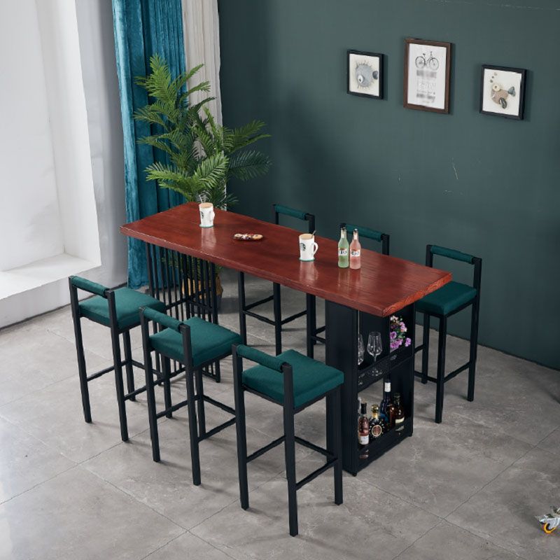 Living Room Solid Wood Bistro Table Rectangle Storage Pub Height Dining Table Clearhalo 'Bar Furniture' 'Bar Tables' 'bar_tables' 'furn' 'furn_bar_tables' 'Furniture' 'furniture_bar_tables' 'Kitchen & Dining Furniture' 1200x1200_f851a2e8-04df-44b7-9b52-14cb9d673a40