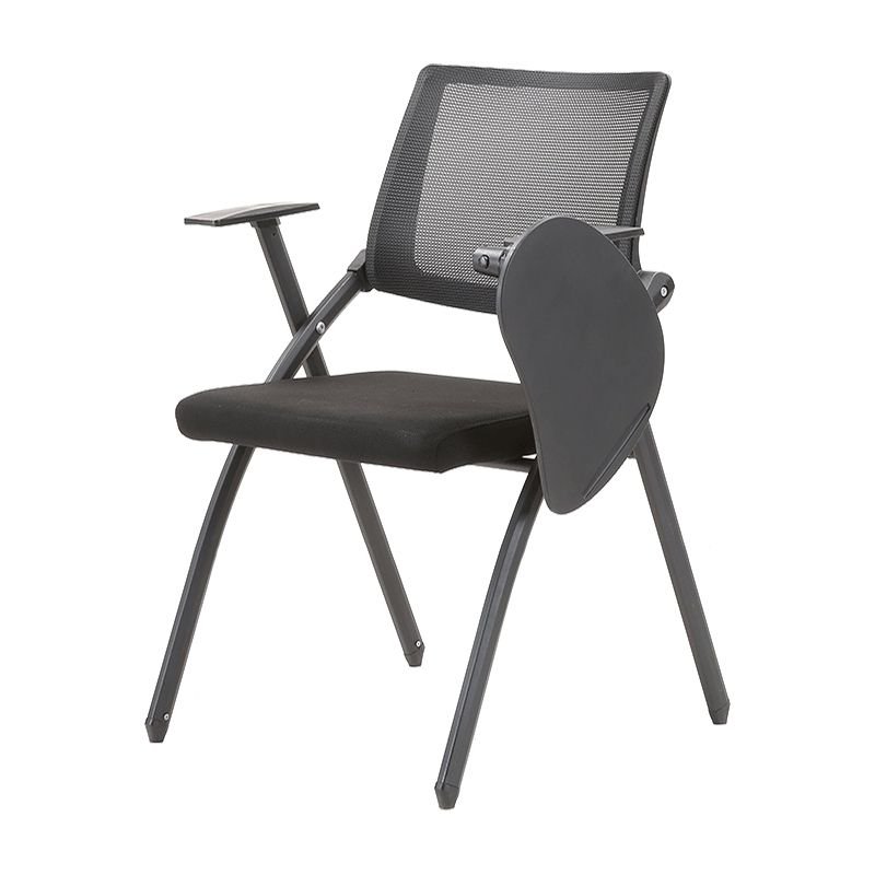 Contemporary Desk Chair Black Fixed Arms Low Back Office Chair Clearhalo 'furn' 'furn_office_chair' 'Furniture' 'Office Chairs' 'Office Furniture' 'office_chair' 1200x1200_f851aabf-9a4b-470d-ac81-3edafaeb172a