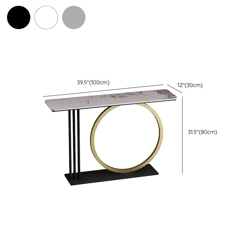 Mesa de sofá de consola de rectángulo glamoroso con soporte de hierro para Hall